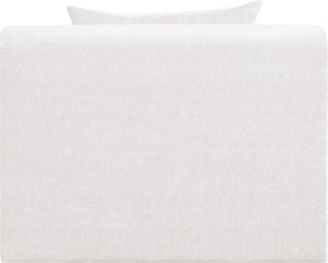 Meridian Furniture Stellar Modular Armless Chair in 570 Gsm Chenille Plush Upholstered Sectional for Living Room Cream 608Cream-Armless