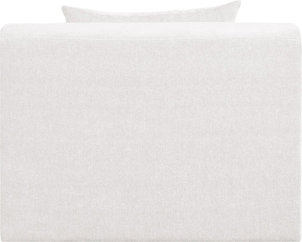 Meridian Furniture Stellar Modular Armless Chair in 570 Gsm Chenille Plush Upholstered Sectional for Living Room Cream 608Cream-Armless