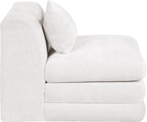 Meridian Furniture Stellar Modular Armless Chair in 570 Gsm Chenille Plush Upholstered Sectional for Living Room Cream 608Cream-Armless