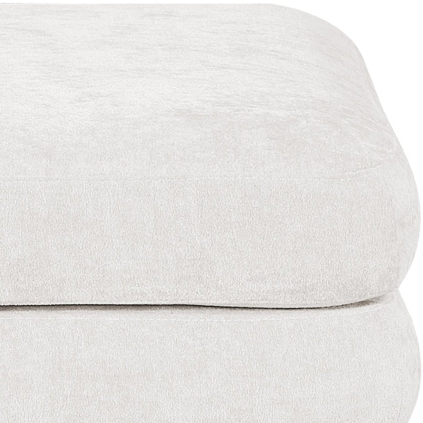 Meridian Furniture Stellar Chenille Upholstered Modular Ottoman Plush Sectional Seating for Contemporary Living Rooms Cream 608Cream-Ott