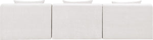 Meridian Furniture Stellar Three Piece Modular Sofa Plush Chenille Upholstery Open Living Room Anchor 608Cream-S114A
