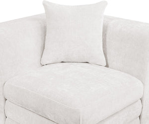 Meridian Furniture Stellar Three Piece Modular Sofa Plush Chenille Upholstery Open Living Room Anchor 608Cream-S114A