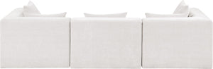 Meridian Furniture Stellar Three Piece Modular Sofa Plush Chenille Upholstery for Open Living Rooms 608Cream-S114B