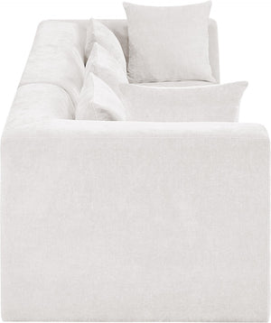 Meridian Furniture Stellar Three Piece Modular Sofa Plush Chenille Upholstery for Open Living Rooms 608Cream-S114B