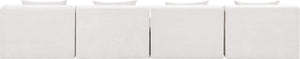 Meridian Furniture Stellar Four Piece Modular Sofa in Plush Chenille for Open Concept Living Rooms 608Cream-S152A