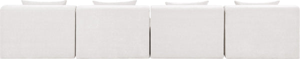 Meridian Furniture Stellar Four Piece Modular Sofa in Plush Chenille for Open Concept Living Rooms 608Cream-S152A
