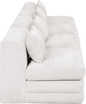 Meridian Furniture Stellar Four Piece Modular Sofa in Plush Chenille for Open Concept Living Rooms 608Cream-S152A