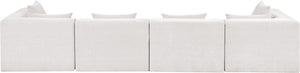 Meridian Furniture Stellar Four Piece Modular Sofa Plush Chenille Upholstery Open Living Room 608Cream-S152B