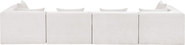 Meridian Furniture Stellar Four Piece Modular Sofa Plush Chenille Upholstery Open Living Room 608Cream-S152B