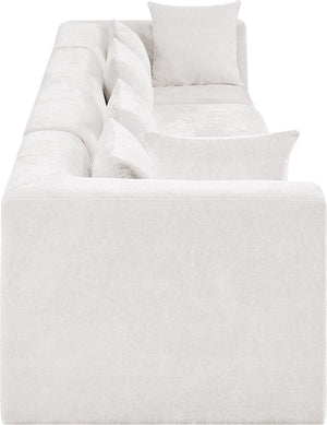 Meridian Furniture Stellar Four Piece Modular Sofa Plush Chenille Upholstery Open Living Room 608Cream-S152B