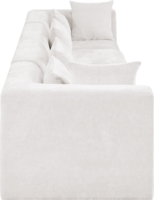 Meridian Furniture Stellar Four Piece Modular Sofa Plush Chenille Upholstery Open Living Room 608Cream-S152B