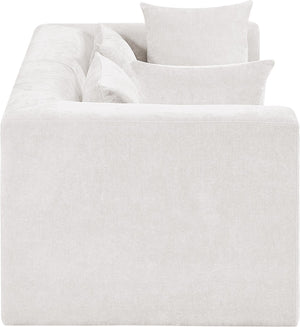 Meridian Furniture Stellar Modular Two Piece Sofa with Dense Chenille Upholstery for Modern Living Rooms 608Cream-S76B