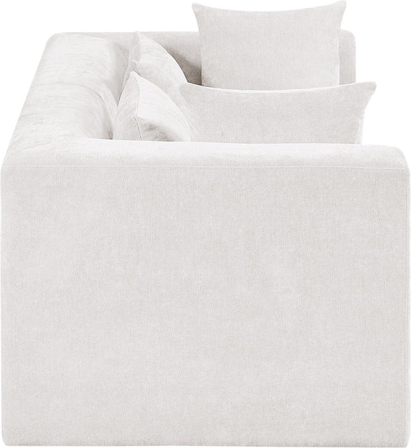 Meridian Furniture Stellar Modular Two Piece Sofa with Dense Chenille Upholstery for Modern Living Rooms 608Cream-S76B