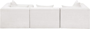 Meridian Furniture Stellar Four Piece Modular Sectional Soft Chenille Upholstery for Open Living Rooms 608Cream-Sec4A