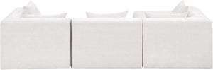 Meridian Furniture Stellar Four Piece Modular Sectional Soft Chenille Upholstery for Open Living Rooms 608Cream-Sec4A