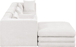 Meridian Furniture Stellar Four Piece Modular Sectional Soft Chenille Upholstery for Open Living Rooms 608Cream-Sec4A