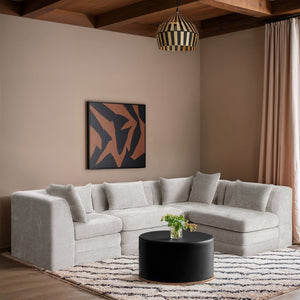 Meridian Furniture Stellar Four Piece Modular Sectional Plush Chenille Upholstery for Spacious Living Rooms 608Cream-Sec4B