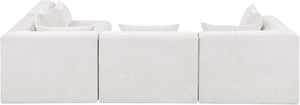 Meridian Furniture Stellar Four Piece Modular Sectional Plush Chenille Upholstery for Spacious Living Rooms 608Cream-Sec4B