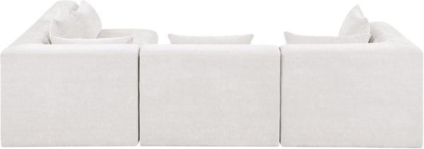 Meridian Furniture Stellar Four Piece Modular Sectional Plush Chenille Upholstery for Spacious Living Rooms 608Cream-Sec4B