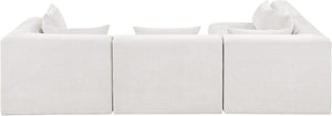 Meridian Furniture Stellar Four Piece Modular Sectional Plush Chenille Upholstery for Spacious Living Rooms 608Cream-Sec4B