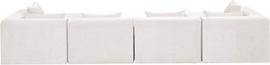 Meridian Furniture Stellar Six Piece Chenille Modular Sectional Plush Upholstered Sofa for Large Living Rooms 608Cream-Sec6B