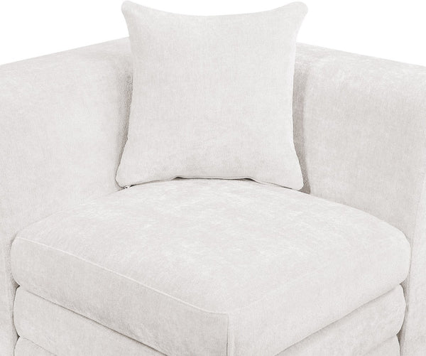 Meridian Furniture Stellar Six Piece Chenille Modular Sectional Plush Upholstered Sofa for Large Living Rooms 608Cream-Sec6B