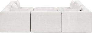 Meridian Furniture Stellar Six Piece Modular Sectional Plush Chenille Upholstery Large Living Room Sofa 608Cream-Sec6C