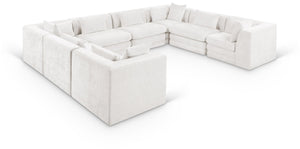 Meridian Furniture Stellar Eight Piece Modular Sectional Plush Chenille Upholstery Contemporary Living Room 608Cream-Sec8A