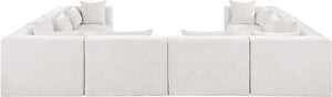 Meridian Furniture Stellar Eight Piece Modular Sectional Plush Chenille Upholstery Contemporary Living Room 608Cream-Sec8A