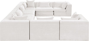 Meridian Furniture Stellar Eight Piece Modular Sectional Plush Chenille Upholstery Contemporary Living Room 608Cream-Sec8A