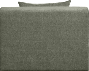 Meridian Furniture Stellar Modular Armless Chair in 570 Gsm Chenille Plush Upholstered Sectional for Living Room Green 608Green-Armless