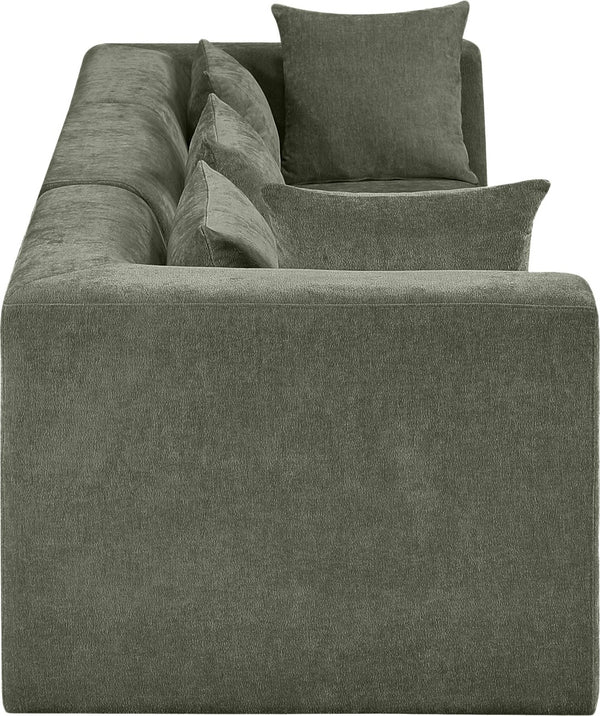 Meridian Furniture Stellar Modular Chenille Sofa Three Piece Reconfigurable Set for Modern Living Rooms 608Green-S114B