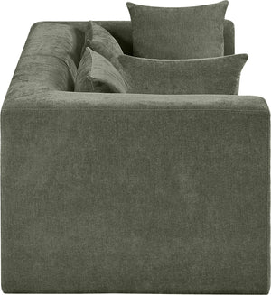 Meridian Furniture Stellar Two-piece Modular Sofa with Plush Chenille Upholstery for Contemporary Living 608Green-S76B