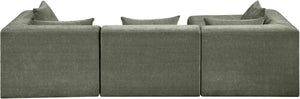 Meridian Furniture Stellar Four Piece Modular Sectional Soft Chenille Upholstery Reconfigurable Living Room Sofa 608Green-Sec4A