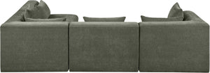 Meridian Furniture Stellar Four Piece Modular Sectional Soft Chenille Upholstery for Spacious Living Rooms 608Green-Sec4B