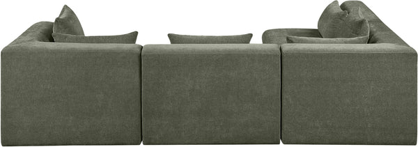 Meridian Furniture Stellar Four Piece Modular Sectional Soft Chenille Upholstery for Spacious Living Rooms 608Green-Sec4B
