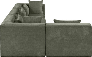 Meridian Furniture Stellar Four Piece Modular Sectional Soft Chenille Upholstery for Spacious Living Rooms 608Green-Sec4B