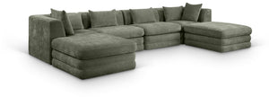 Meridian Furniture Stellar Six Piece Modular Sectional Plush Chenille Upholstery Flexible Living Room Seating 608Green-Sec6B