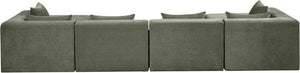 Meridian Furniture Stellar Six Piece Modular Sectional Plush Chenille Upholstery Flexible Living Room Seating 608Green-Sec6B