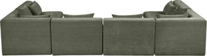 Meridian Furniture Stellar Six Piece Modular Sectional in Plush Green Chenille for Spacious Living Rooms 608Green-Sec6D