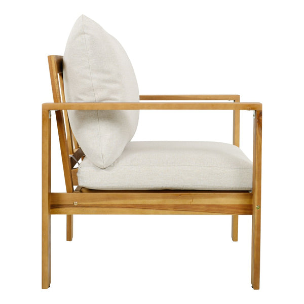 English Elm Outdoor Acacia Hardwood Patio Chair with Water-repellent Cushions for Deck or Garden N757P354831B