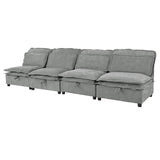 English Elm Double-Layer Cushion Modular Sofa, Freely Combinable, 4-Seater With Storage Function, Includes 4 Soft Cushions, Perfect For Living Rooms, Offices, and Apartments