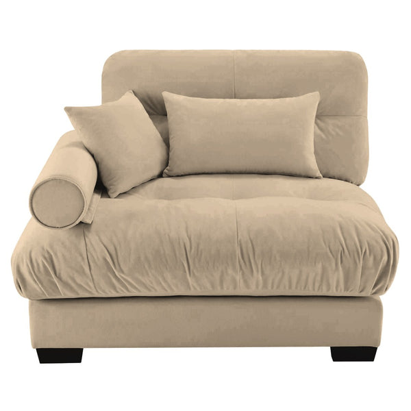 English Elm Milano Velvet Sectional Sofa with Bolster Arms Cloud Cushions Lounge Living Room W714P293241
