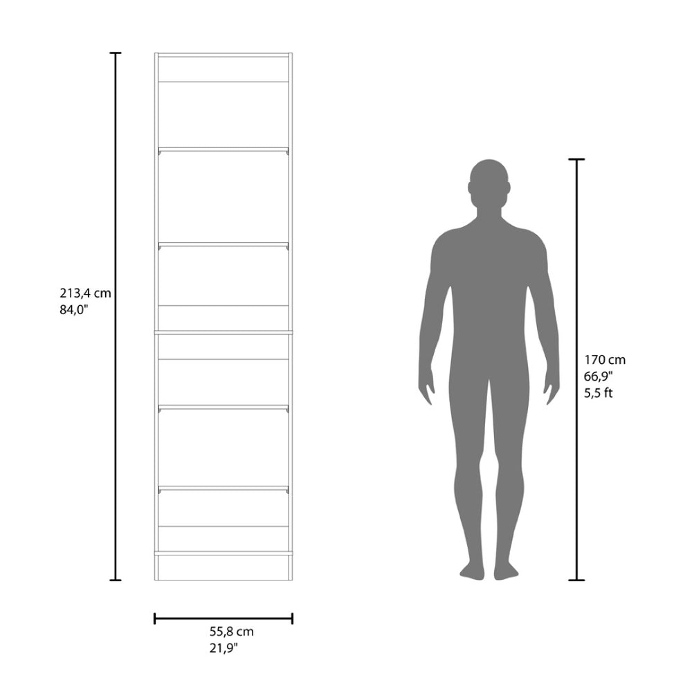 English Elm Maplewood Slim Vertical Closet Cabinet for Small Spaces with Upper Enclosed Storage B092S00300