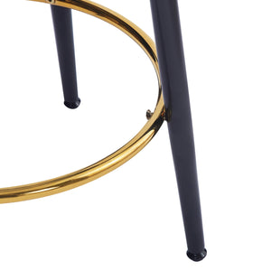 English Elm Christopher Knight Home® - 24.75'' Modern Backless Counter Stools Set Of 4 – Plush Velvet Seats, Sturdy Iron Frame, Gold Footrest N780P189729W-2