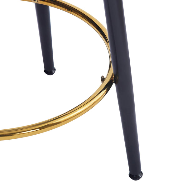 English Elm Christopher Knight Home® - 24.75'' Modern Backless Counter Stools Set Of 4 – Plush Velvet Seats, Sturdy Iron Frame, Gold Footrest N780P189729W-2