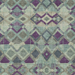 HomeRoots 5' Bold Blue and Purple Geometric Washable Area Rug for Indoor and Outdoor Stylish Living Spaces 8' X 10' 609005