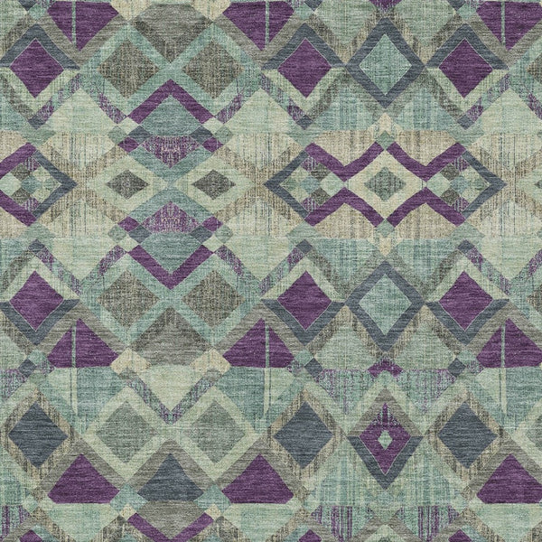 HomeRoots 5' Bold Blue and Purple Geometric Washable Area Rug for Indoor and Outdoor Stylish Living Spaces 10' X 14' 609007