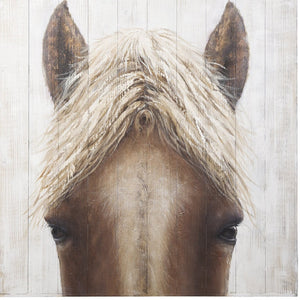 HomeRoots Horse Rustic Charm Distressed Wood Wall Art – Hand-Painted Style with Unframed Modern Flair 609023