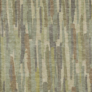 HomeRoots 5' Artichoke Green and Ivory Striped Area Rug - Durable, Washable Design for Indoor and Outdoor Use 8' X 10' 609027